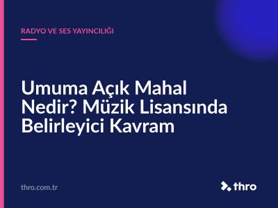 Umuma Açık Mahal Nedir? Müzik Lisansında Belirleyici Kavram