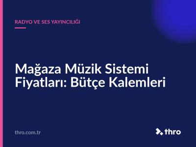 Mağaza Müzik Sistemi Fiyatları: Bütçe Kalemleri