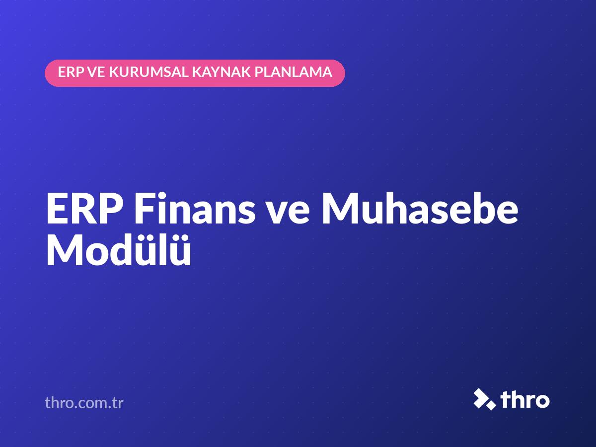 ERP Finans ve Muhasebe Modülü