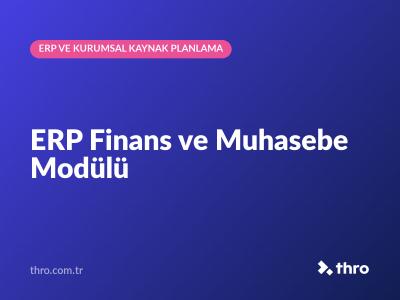 ERP Finans ve Muhasebe Modülü