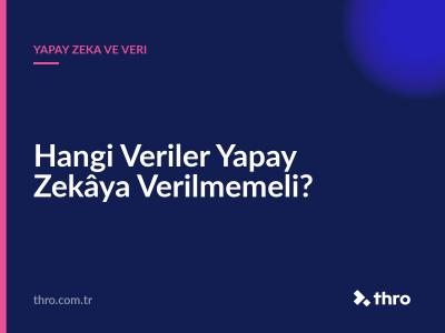 Hangi Veriler Yapay Zekâya Verilmemeli?