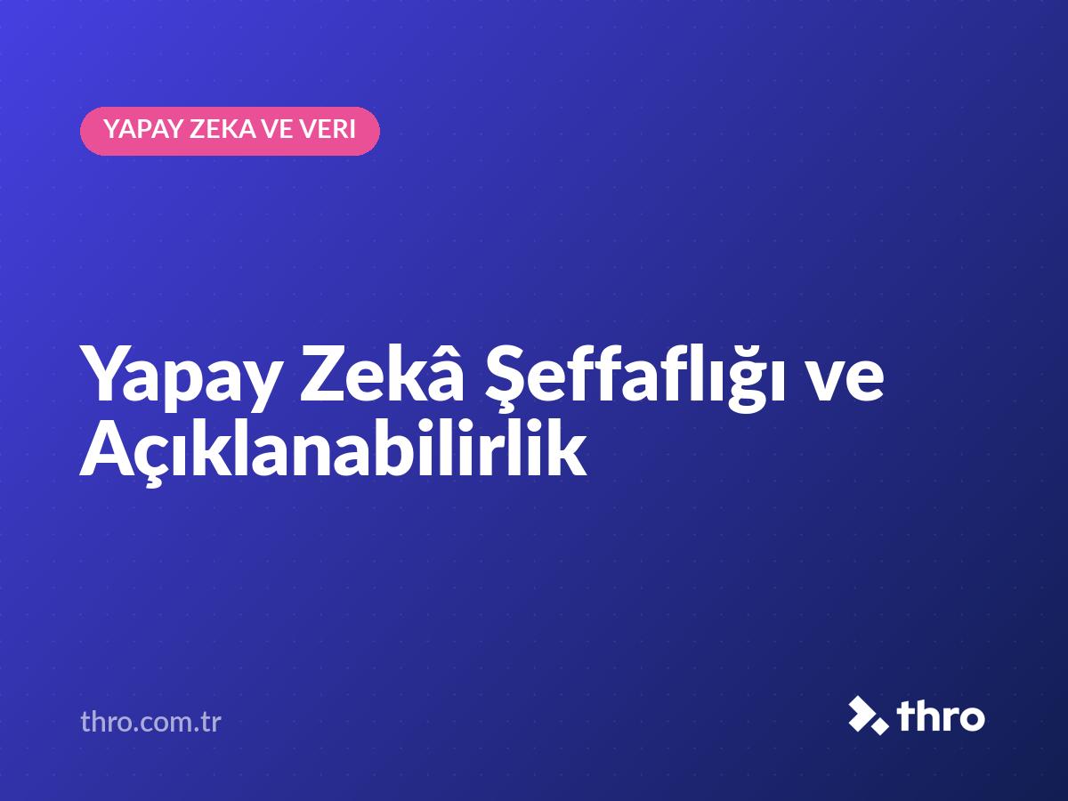 Yapay Zekâ Şeffaflığı ve Açıklanabilirlik