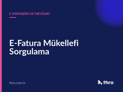 E-Fatura Mükellefi Sorgulama