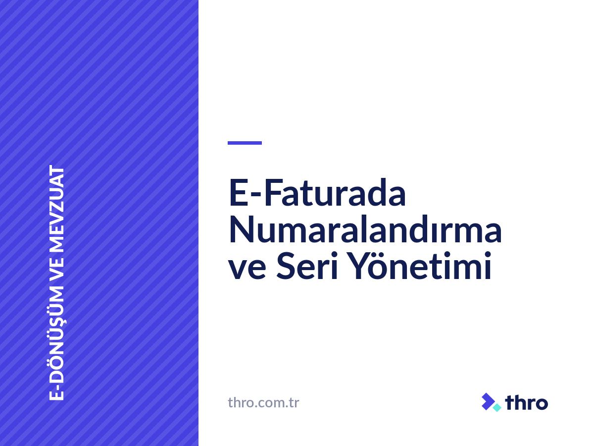 E-Faturada Numaralandırma ve Seri Yönetimi