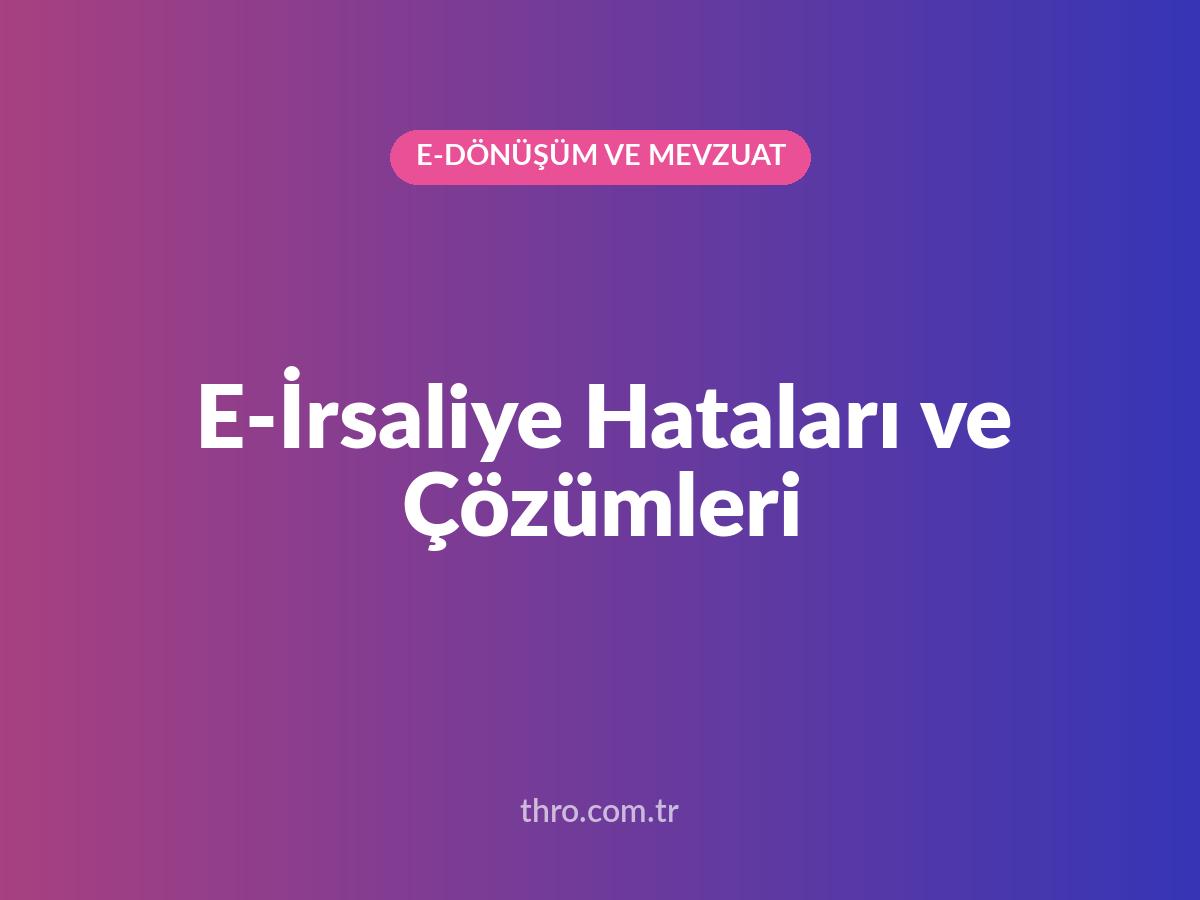 E-İrsaliye Hataları ve Çözümleri