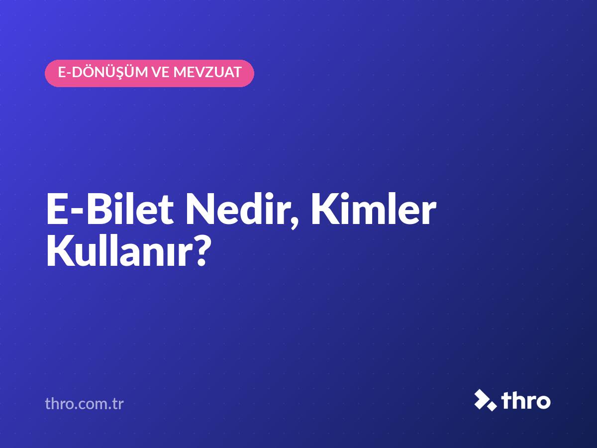 E-Bilet Nedir, Kimler Kullanır?