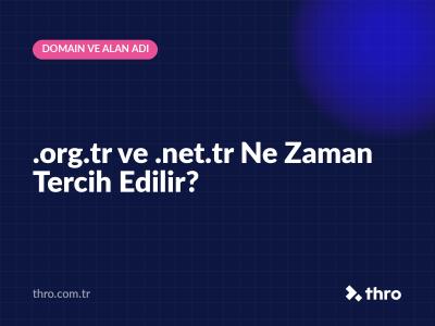 .org.tr ve .net.tr Ne Zaman Tercih Edilir?