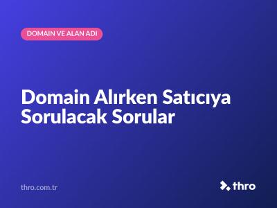 Domain Alırken Satıcıya Sorulacak Sorular