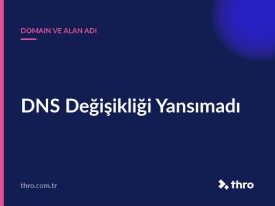 DNS Değişikliği Yansımadı