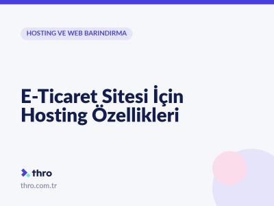 E-Ticaret Sitesi İçin Hosting Özellikleri