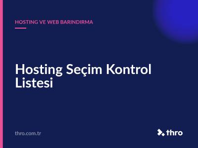 Hosting Seçim Kontrol Listesi