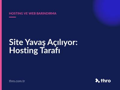 Site Yavaş Açılıyor: Hosting Tarafı