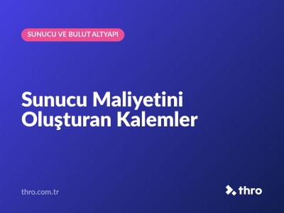 Sunucu Maliyetini Oluşturan Kalemler