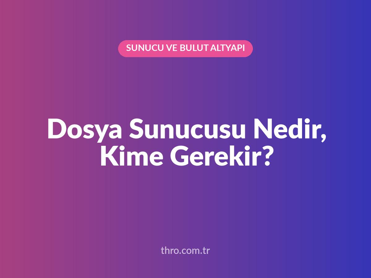Dosya Sunucusu Nedir, Kime Gerekir?