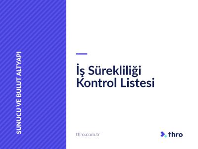 İş Sürekliliği Kontrol Listesi
