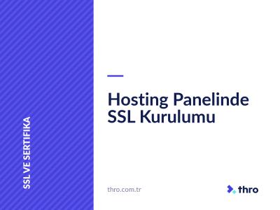 Hosting Panelinde SSL Kurulumu