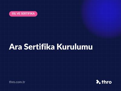Ara Sertifika Kurulumu