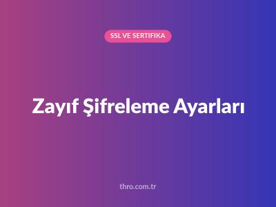 Zayıf Şifreleme Ayarları